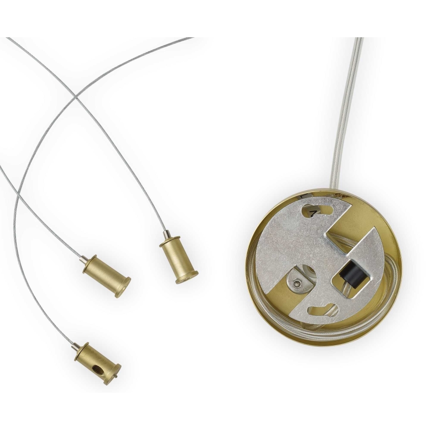 Ideal Lux - LED Lustra ar auklu PERLAGE 11xG9/3W/230V d. 73 cm zelta/dūmakains