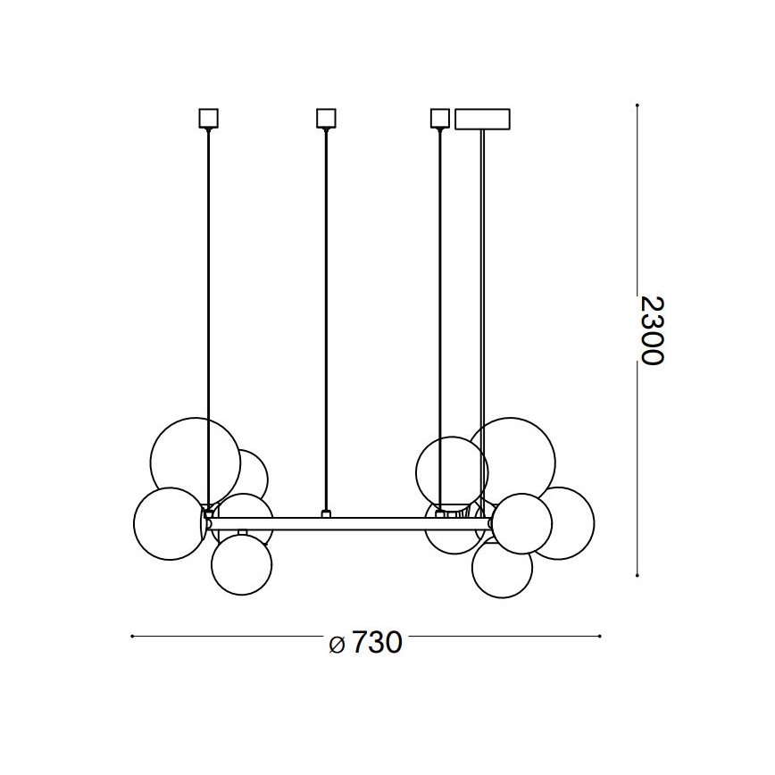 Ideal Lux - LED Lustra ar auklu PERLAGE 11xG9/3W/230V d. 73 cm zelta/dūmakains