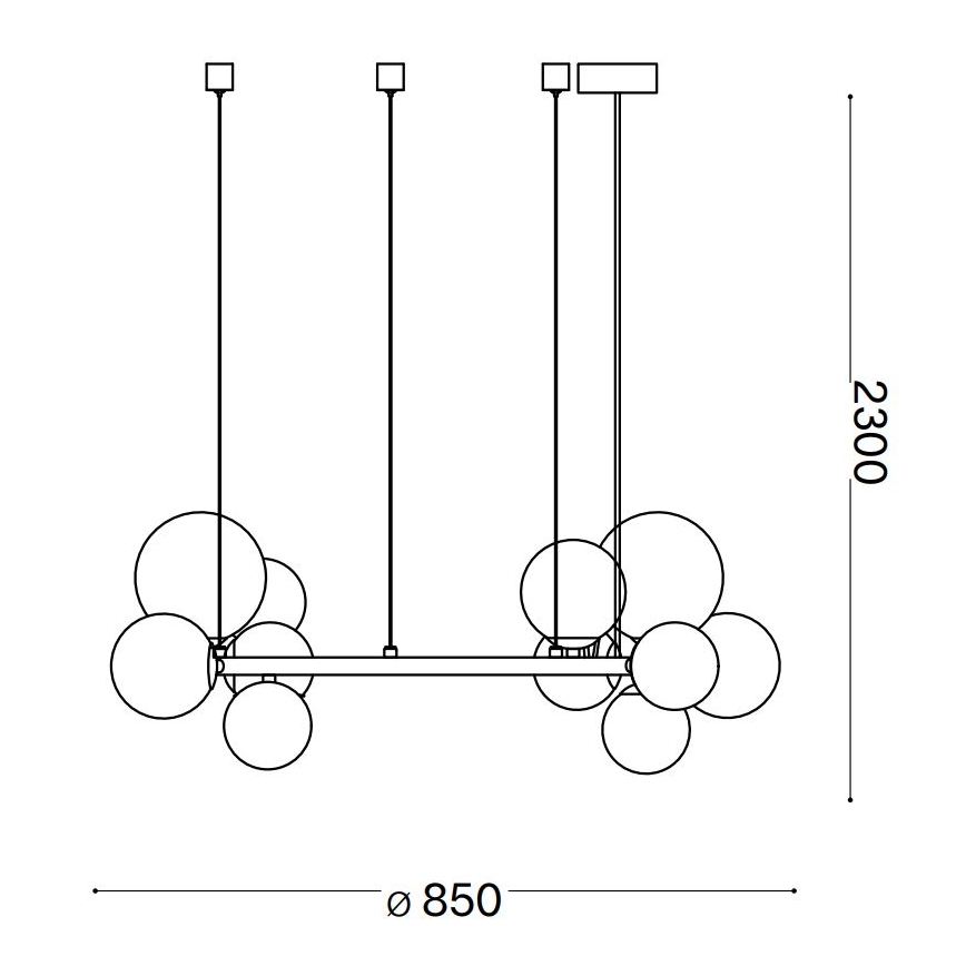 Ideal Lux - LED Lustra ar auklu PERLAGE 14xG9/3W/230V d. 85 cm zelta/balta