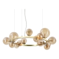 Ideal Lux - LED Lustra ar auklu PERLAGE 14xG9/3W/230V d. 85 cm zelta/dūmakains