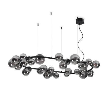 Ideal Lux - LED Lustra ar auklu PERLAGE 30xG9/3W/230V 143 cm melna/dūmakains