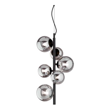 Ideal Lux - LED Lustra ar auklu PERLAGE 6xG9/3W/230V d. 26 cm melna/dūmakains
