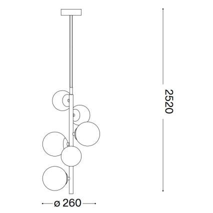 Ideal Lux - LED Lustra ar auklu PERLAGE 6xG9/3W/230V d. 26 cm melna/dūmakains