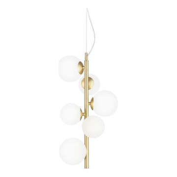 Ideal Lux - LED Lustra ar auklu PERLAGE 6xG9/3W/230V d. 26 cm zelta/balta
