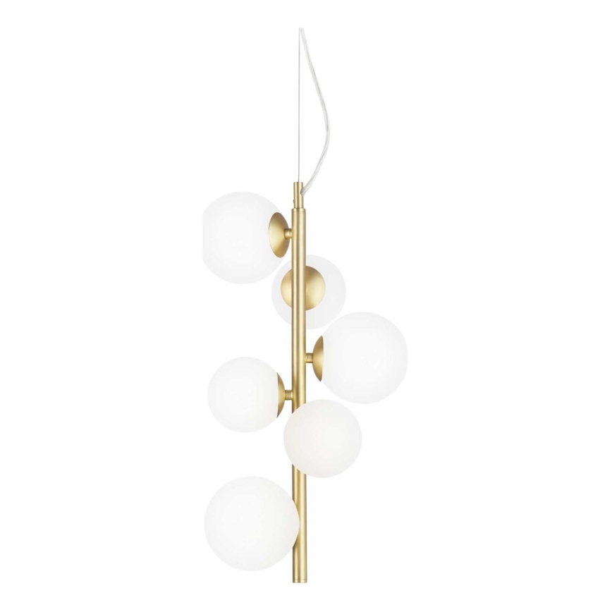 Ideal Lux - LED Lustra ar auklu PERLAGE 6xG9/3W/230V d. 26 cm zelta/balta