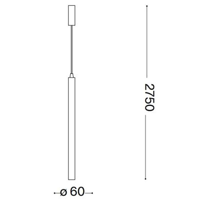 Ideal Lux - LED Lustra ar auklu ULTRATHIN LED/11,5W/230V CRI 90 melna