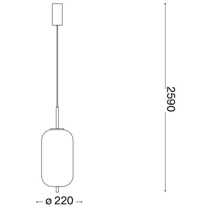 Ideal Lux - LED Lustra ar auklu UMILE LED/20W/230V d. 22 cm CRI 90 misiņš/balta