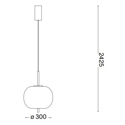 Ideal Lux - LED Lustra ar auklu UMILE LED/20W/230V d. 30 cm CRI 90 misiņš/balta