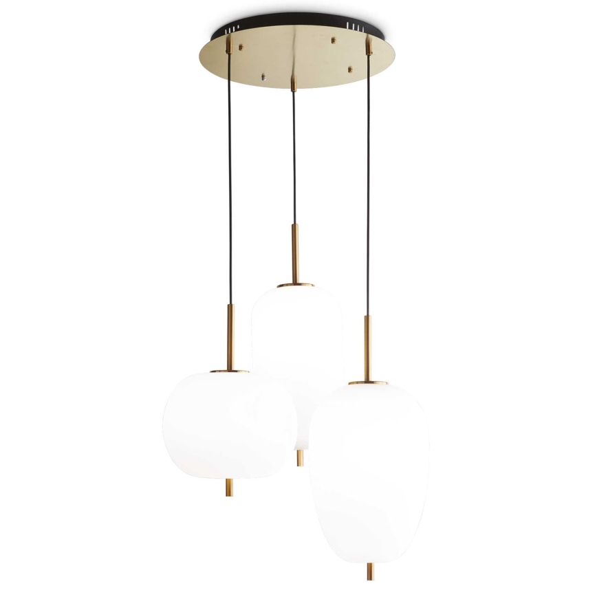 Ideal Lux - LED Lustra ar auklu UMILE LED/55W/230V d. 60 cm CRI 90 misiņš/balta