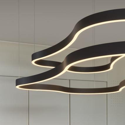 Ideal Lux - LED Lustra ar auklu WAVES LED/45W/230V CRI 90 melna