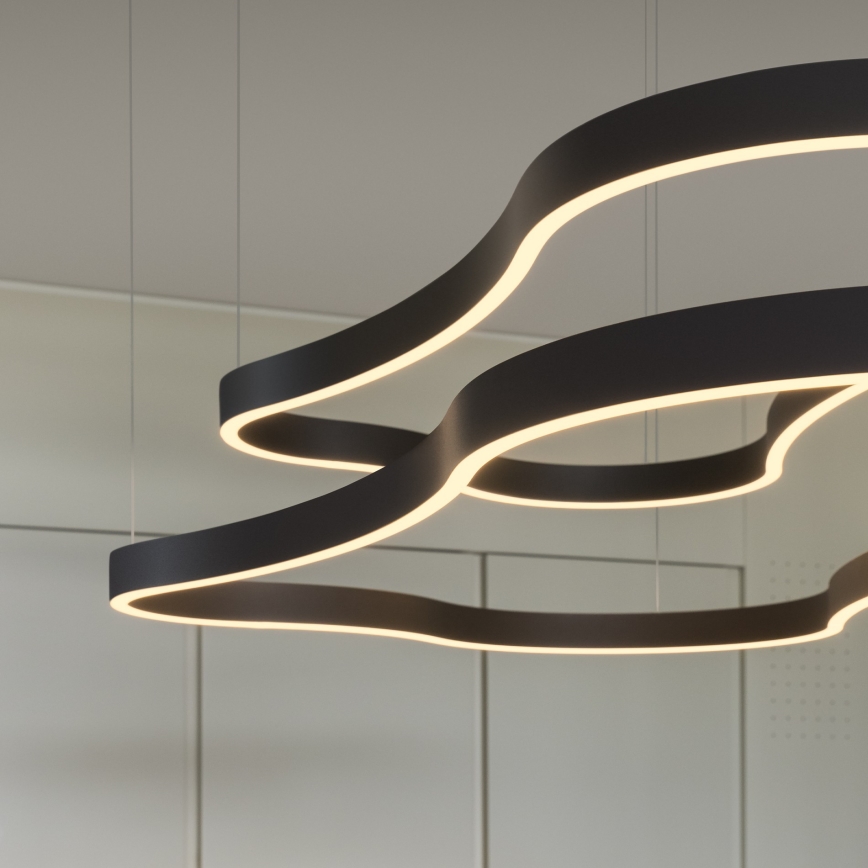 Ideal Lux - LED Lustra ar auklu WAVES LED/45W/230V CRI 90 melna