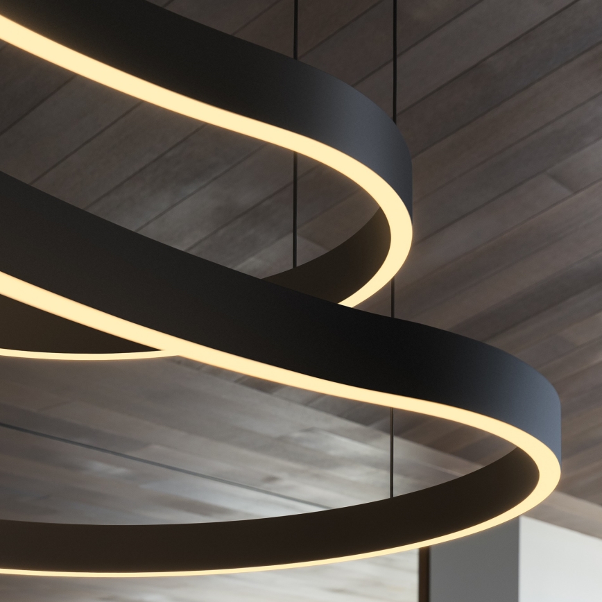 Ideal Lux - LED Lustra ar auklu WAVES LED/45W/230V CRI 90 melna