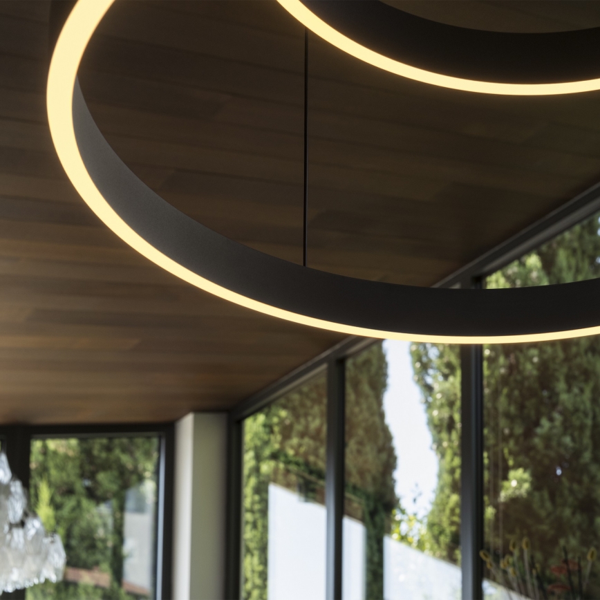 Ideal Lux - LED Lustra ar auklu WAVES LED/45W/230V CRI 90 melna