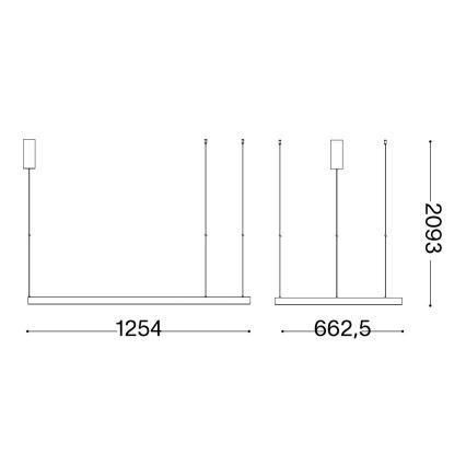 Ideal Lux - LED Lustra ar auklu WAVES LED/45W/230V CRI 90 misiņš