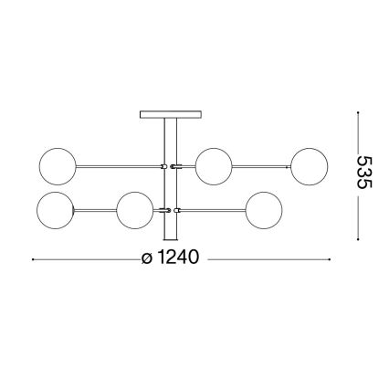 Ideal Lux - LED Lustra ar stieni COSMOPOLITAN 10xG9/3W/230V d. 124 cm melna