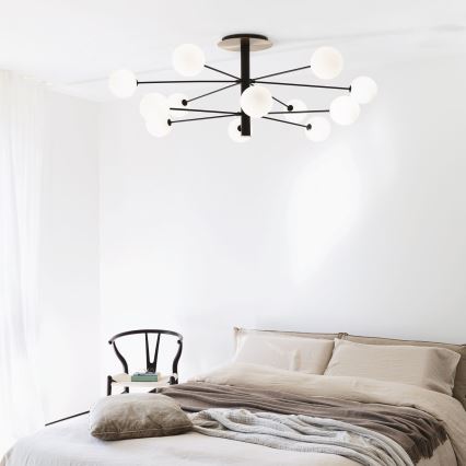 Ideal Lux - LED Lustra ar stieni COSMOPOLITAN 12xG9/3W/230V d. 145 cm melna