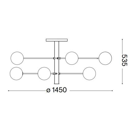 Ideal Lux - LED Lustra ar stieni COSMOPOLITAN 12xG9/3W/230V d. 145 cm melna