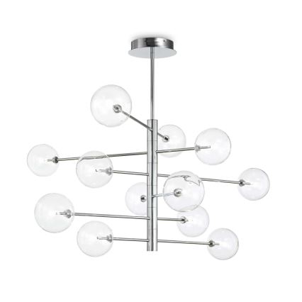 Ideal Lux - LED Lustra ar stieni EQUINOXE 12xG4/2W/230V d. 124 cm spīdīgi hromēts/caurspīdīga