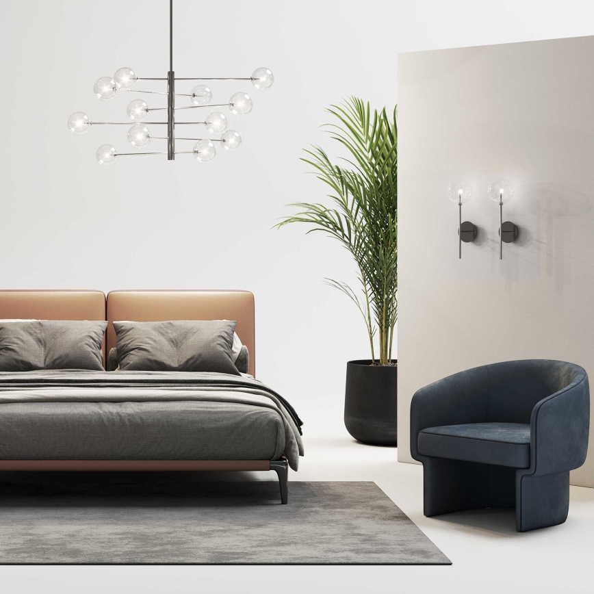 Ideal Lux - LED Lustra ar stieni EQUINOXE 12xG4/2W/230V d. 124 cm spīdīgi hromēts/caurspīdīga