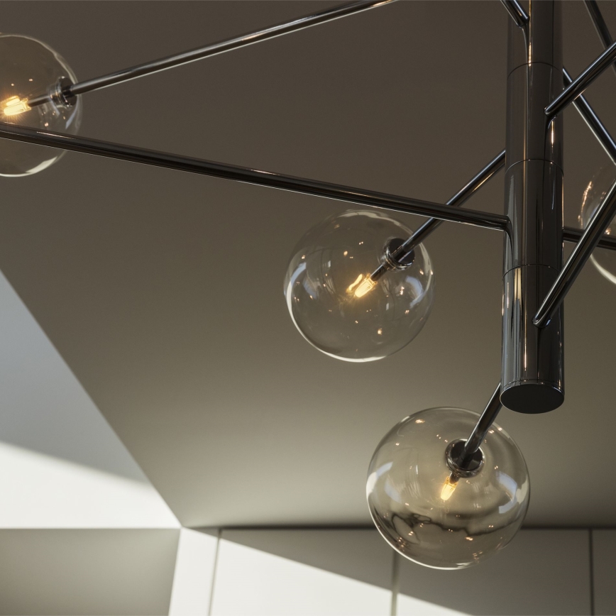 Ideal Lux - LED Lustra ar stieni EQUINOXE 12xG4/2W/230V d. 124 cm spīdīgi hromēts/caurspīdīga
