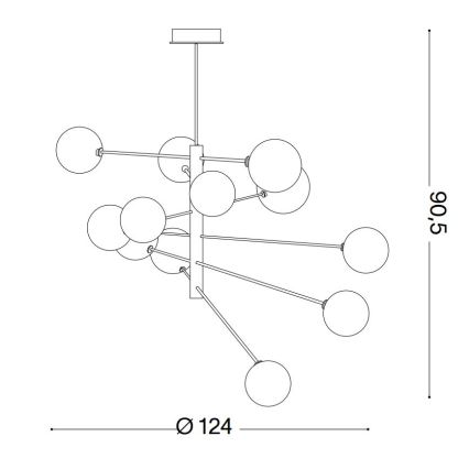 Ideal Lux - LED Lustra ar stieni EQUINOXE 12xG4/2W/230V d. 124 cm spīdīgi hromēts/caurspīdīga