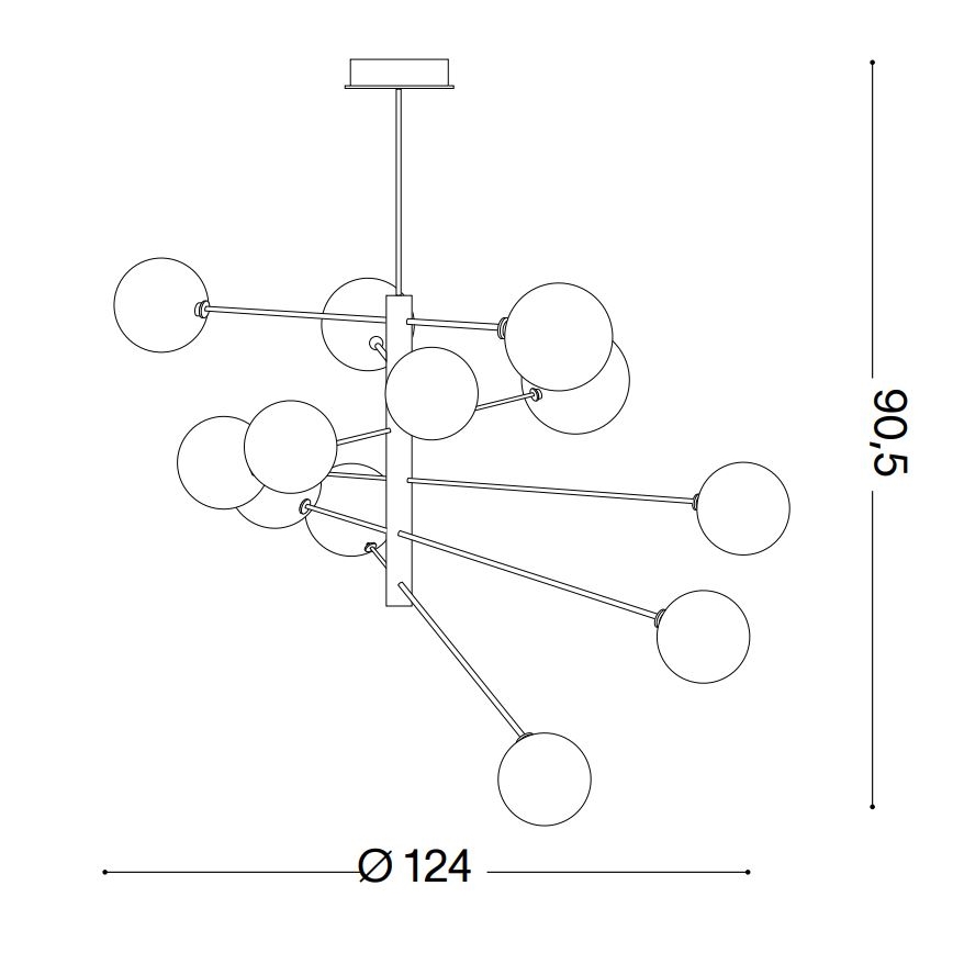 Ideal Lux - LED Lustra ar stieni EQUINOXE 12xG4/2W/230V d. 124 cm spīdīgi hromēts/caurspīdīga
