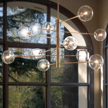 Ideal Lux - LED Lustra ar stieni EQUINOXE 12xG4/2W/230V d. 124 cm misiņš/caurspīdīga