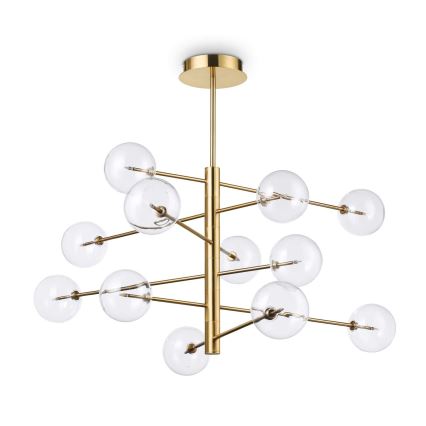 Ideal Lux - LED Lustra ar stieni EQUINOXE 12xG4/2W/230V d. 124 cm misiņš/caurspīdīga