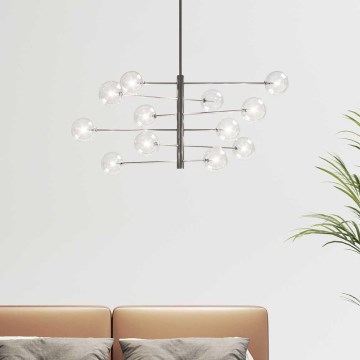 Ideal Lux - LED Lustra ar stieni EQUINOXE 12xG4/2W/230V d. 124 cm spīdīgi hromēts/caurspīdīga