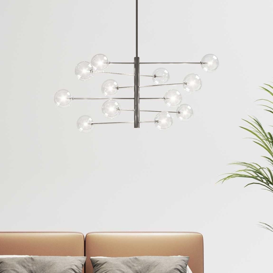 Ideal Lux - LED Lustra ar stieni EQUINOXE 12xG4/2W/230V d. 124 cm spīdīgi hromēts/caurspīdīga