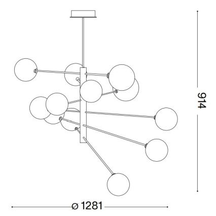 Ideal Lux - LED Lustra ar stieni EQUINOXE 12xG4/2W/230V d. 128,1 cm spīdīgi hromēts/dūmakains