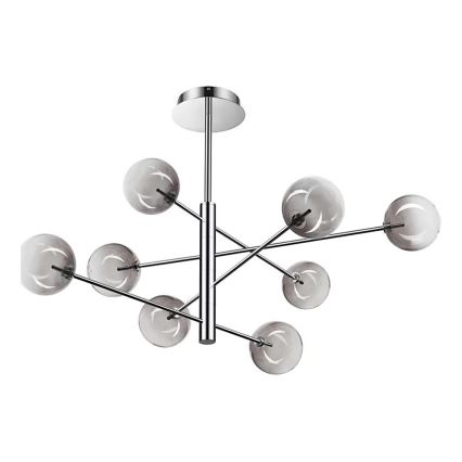 Ideal Lux - LED Lustra ar stieni EQUINOXE 8xG4/2W/230V d. 128 cm spīdīgi hromēts/dūmakains