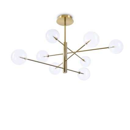 Ideal Lux - LED Lustra ar stieni EQUINOXE 8xG4/2W/230V d. 128 cm misiņš/caurspīdīga