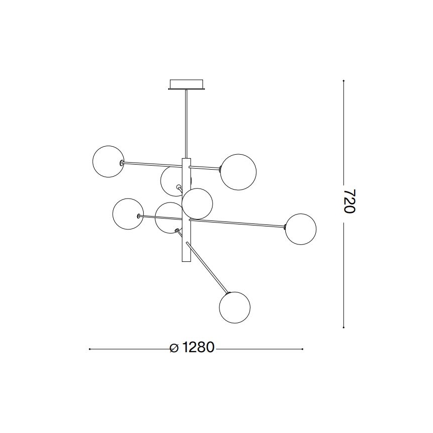 Ideal Lux - LED Lustra ar stieni EQUINOXE 8xG4/2W/230V d. 128 cm misiņš/caurspīdīga