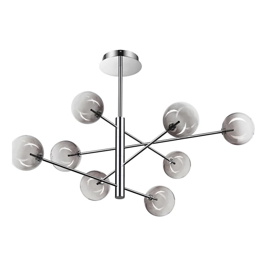 Ideal Lux - LED Lustra ar stieni EQUINOXE 8xG4/2W/230V d. 128 cm spīdīgi hromēts/dūmakains