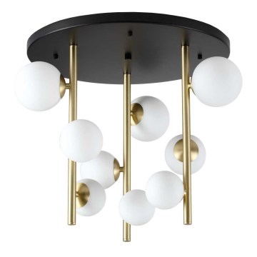 Ideal Lux - LED Lustra ar stieni PERLAGE 9xG9/3W/230V d. 55 cm zelta/balta