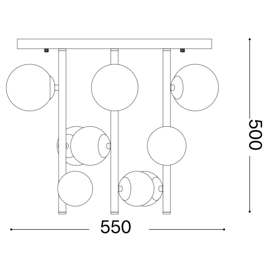Ideal Lux - LED Lustra ar stieni PERLAGE 9xG9/3W/230V d. 55 cm zelta/balta