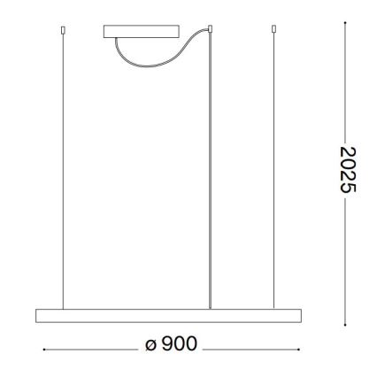 Ideal Lux - LED Regulējams lustra ar kabeli ORACLE SLIM LED/43W/230V 3000K diametrs 90 cm melna