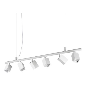 Ideal Lux - LED lustra uz kabeļa DYNAMITE 6xGU10/7W/230V CRI 90 balta