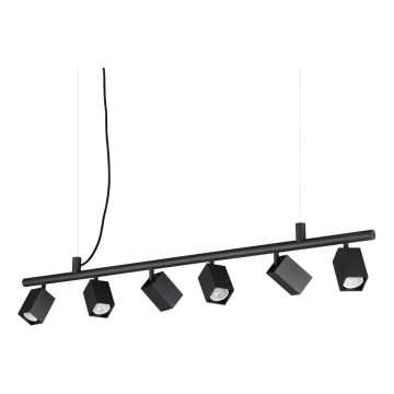 Ideal Lux - LED lustra uz kabeļa DYNAMITE 6xGU10/7W/230V CRI 90 melna
