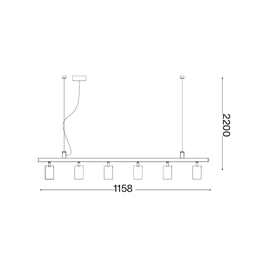 Ideal Lux - LED lustra uz kabeļa DYNAMITE 6xGU10/7W/230V CRI 90 melna