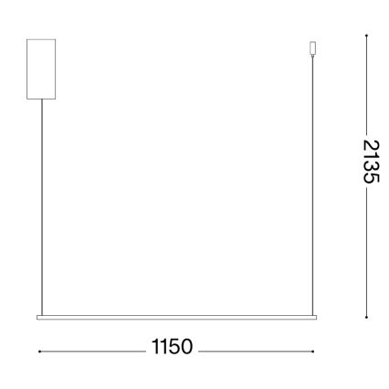 Ideal Lux - LED lustra uz kabeļa ESSENCE LED/19W/230V 3000K CRI 90 melna