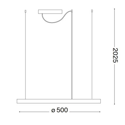 Ideal Lux - LED lustra uz troses ORACLE SLIM LED/29W/230V 4000K CRI 90 Ø 50 cm balta