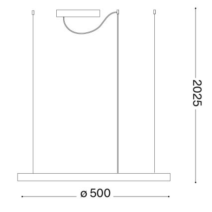 Ideal Lux - LED lustra uz troses ORACLE SLIM LED/29W/230V 4000K CRI 90 pr. 50 cm zelta