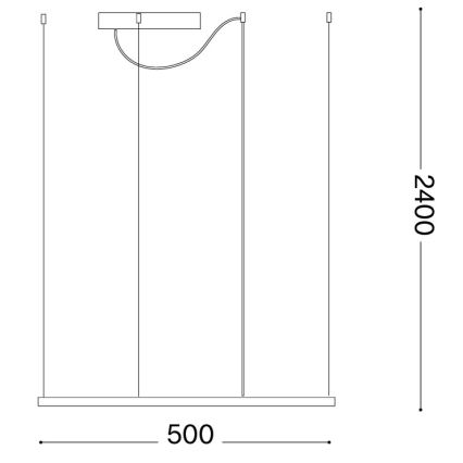 Ideal Lux - LED lustra uz troses ORACLE SLIM LED/33W/230V 3000K CRI 90 50x50 cm zelta