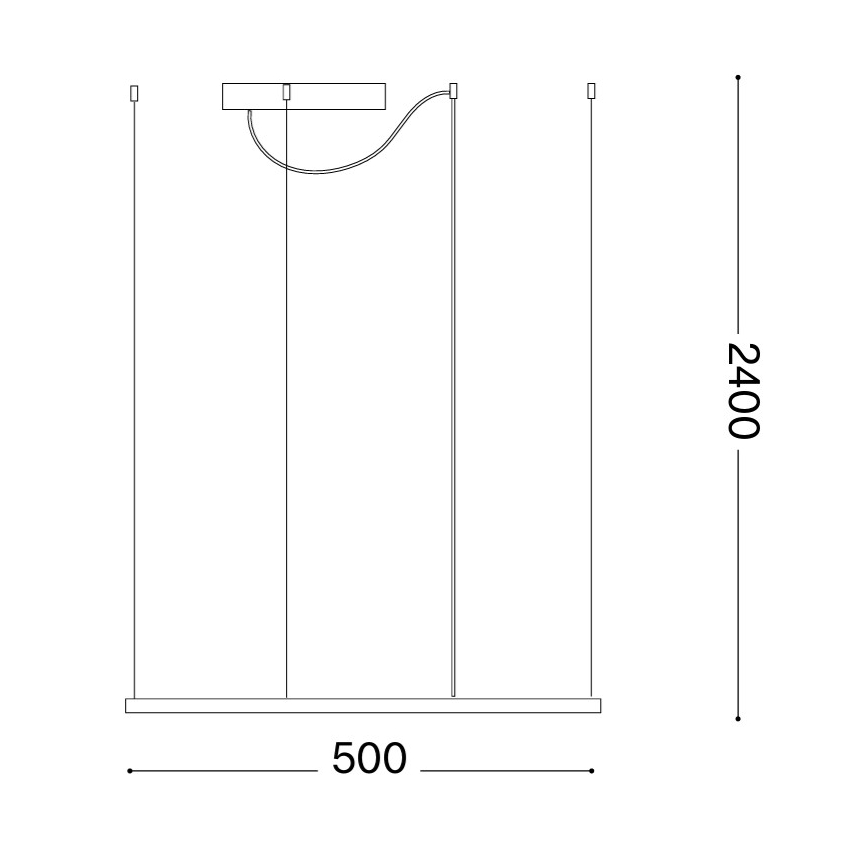 Ideal Lux - LED lustra uz troses ORACLE SLIM LED/33W/230V 3000K CRI 90 50x50 cm zelta