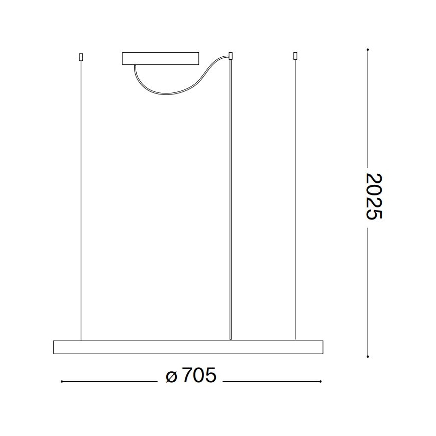 Ideal Lux - LED lustra uz troses ORACLE SLIM, 37W, 230V, 2700K, CRI 90, Ø 70 cm, balta