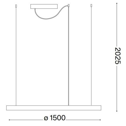 Ideal Lux - LED lustra uz troses ORACLE SLIM LED/83W/230V 3000K CRI 90 Ø 150 cm balta