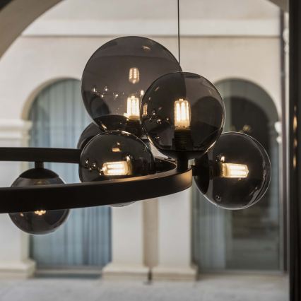 Ideal Lux - LED lustra uz kabeļa PERLAGE 30xG9/3W/230V 143 cm melna/dūmota