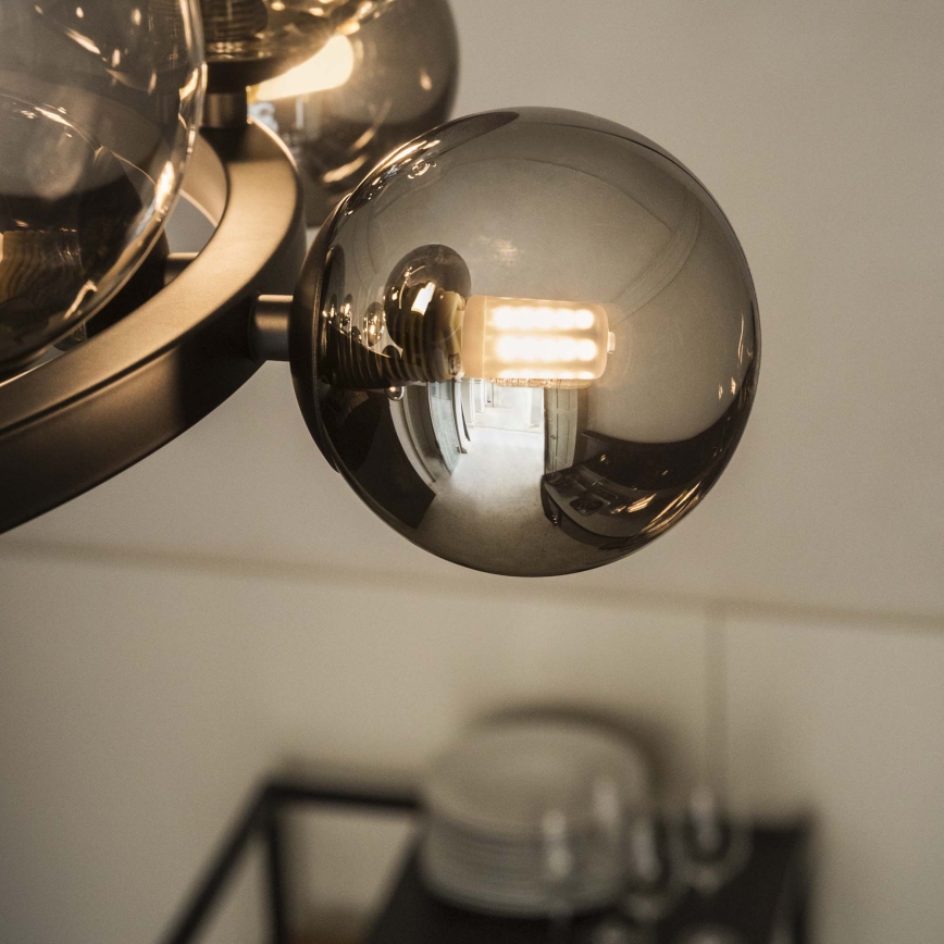 Ideal Lux - LED lustra uz kabeļa PERLAGE 30xG9/3W/230V 143 cm melna/dūmota